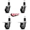 Service Caster 3.5'' Black Poly Swivel 1-5/8'' Expanding Stem Caster Set 2 Total Lock Brakes, 4PK SCC-EXTTL20S3514-PPUB-BLK-2-S-2-158 - alternate 4